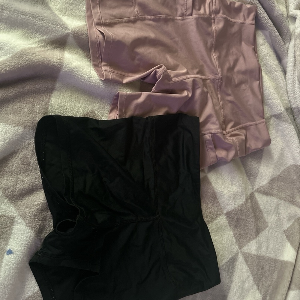 Pink and Black Athletic Shorts Set